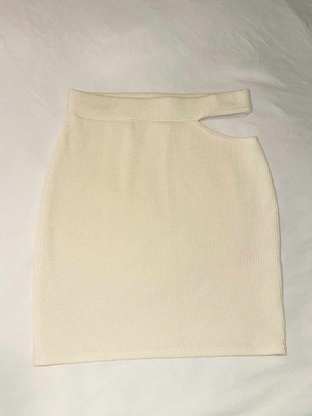 Nasty Gal Cream Mini Skirt with Cut-out